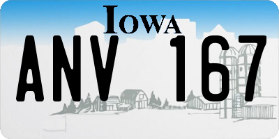 IA license plate ANV167