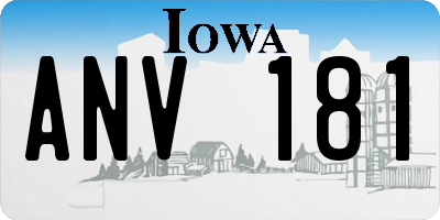 IA license plate ANV181