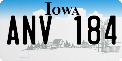 IA license plate ANV184