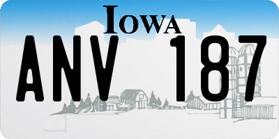 IA license plate ANV187