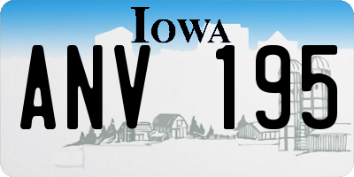 IA license plate ANV195