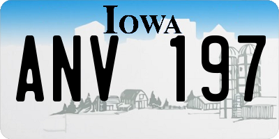 IA license plate ANV197
