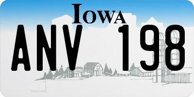 IA license plate ANV198