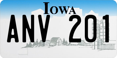 IA license plate ANV201