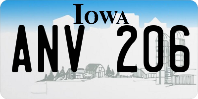IA license plate ANV206