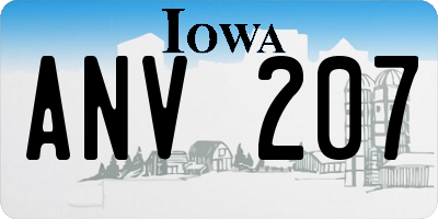 IA license plate ANV207