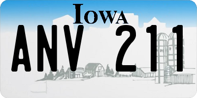 IA license plate ANV211
