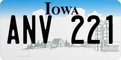 IA license plate ANV221