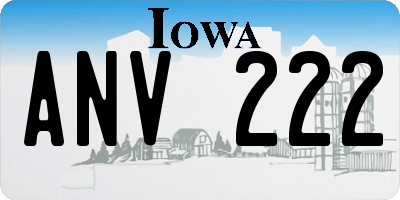 IA license plate ANV222