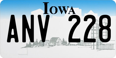 IA license plate ANV228