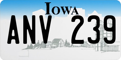 IA license plate ANV239