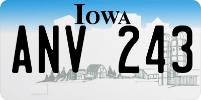 IA license plate ANV243
