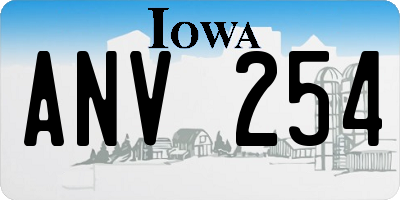 IA license plate ANV254