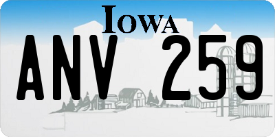 IA license plate ANV259