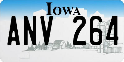 IA license plate ANV264