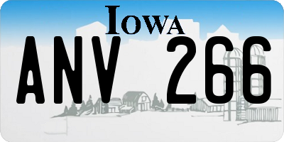 IA license plate ANV266