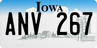 IA license plate ANV267