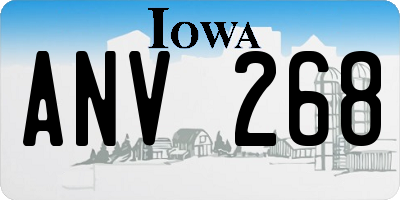 IA license plate ANV268
