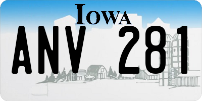 IA license plate ANV281