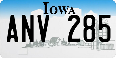 IA license plate ANV285