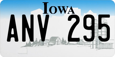 IA license plate ANV295