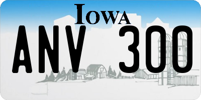IA license plate ANV300