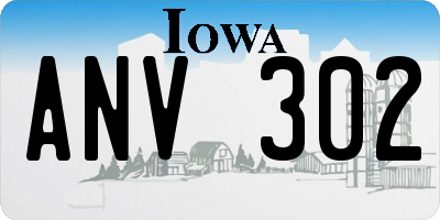 IA license plate ANV302