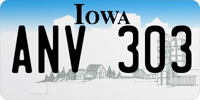 IA license plate ANV303