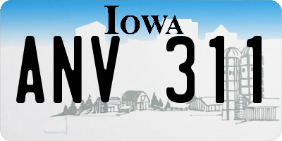 IA license plate ANV311