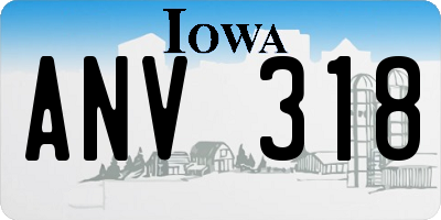 IA license plate ANV318