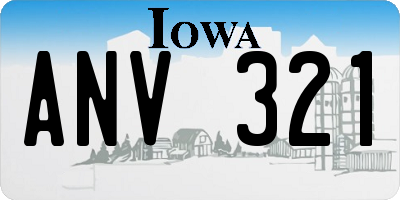 IA license plate ANV321