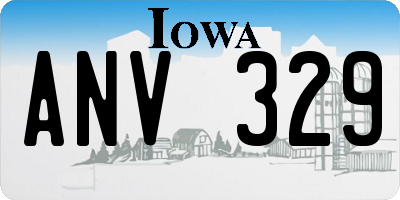 IA license plate ANV329