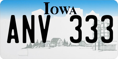IA license plate ANV333
