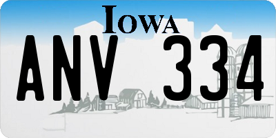 IA license plate ANV334