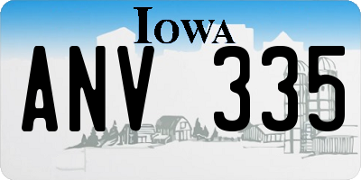 IA license plate ANV335