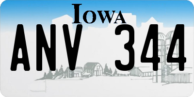 IA license plate ANV344