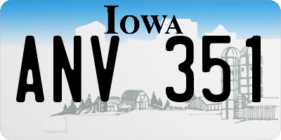 IA license plate ANV351