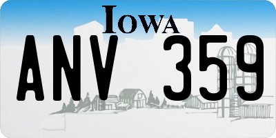 IA license plate ANV359