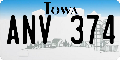 IA license plate ANV374