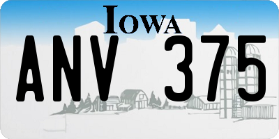 IA license plate ANV375