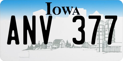 IA license plate ANV377