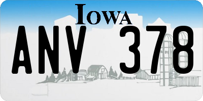 IA license plate ANV378