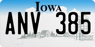 IA license plate ANV385