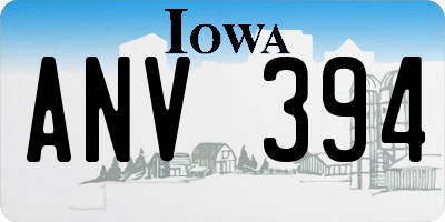 IA license plate ANV394