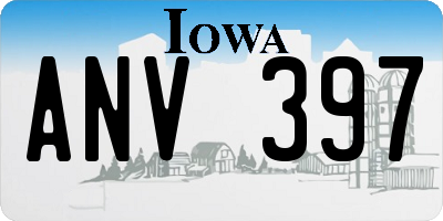 IA license plate ANV397
