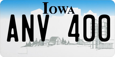 IA license plate ANV400