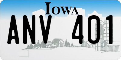 IA license plate ANV401