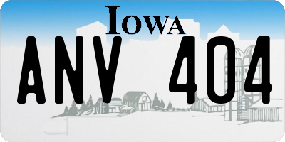 IA license plate ANV404