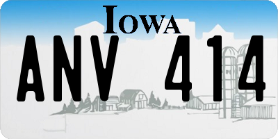IA license plate ANV414