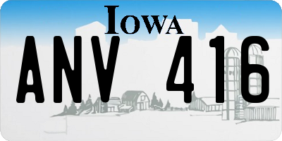 IA license plate ANV416